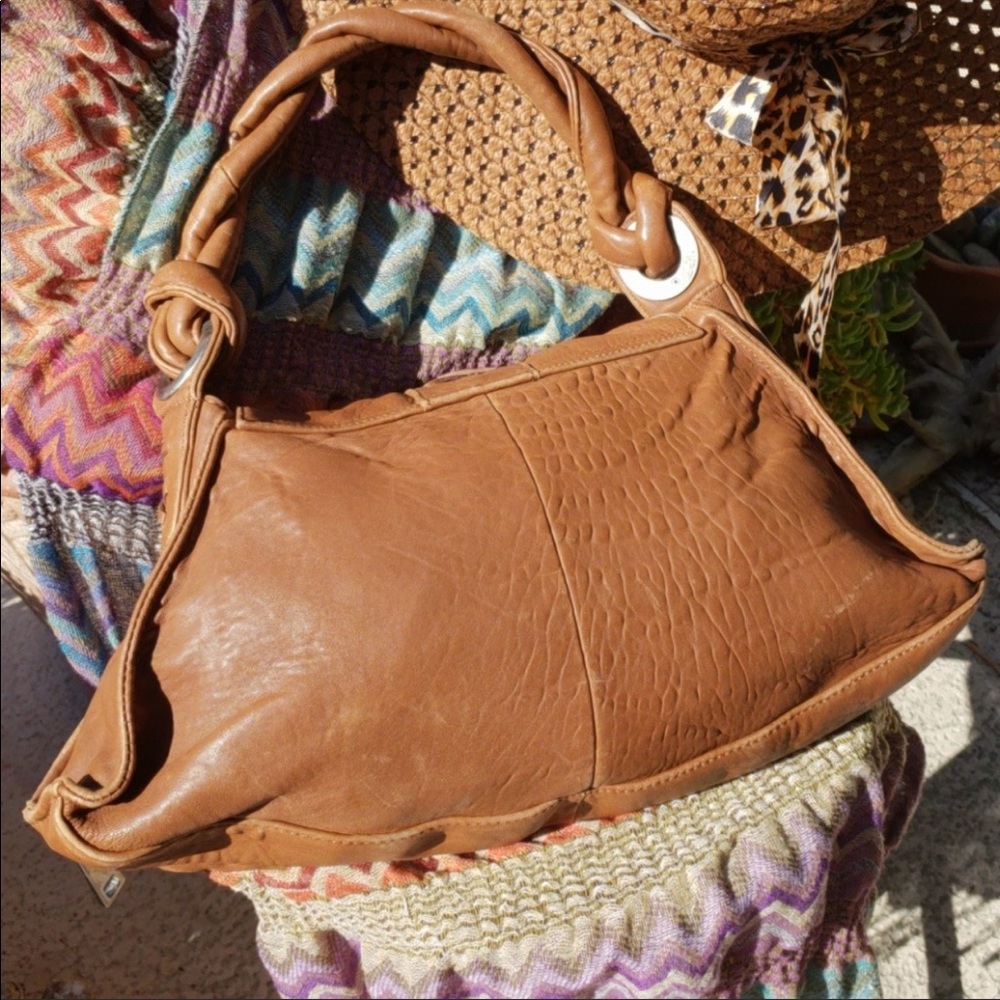 EUC Steve Madden distressed leather brown hobo - Picture 5 of 8